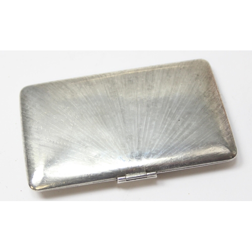 1089 - A mid-century silver cigarette case by Tiffany & Co, made in Italy, marked 925 & XRF confirmed, with... 