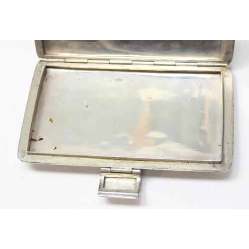 1089 - A mid-century silver cigarette case by Tiffany & Co, made in Italy, marked 925 & XRF confirmed, with... 