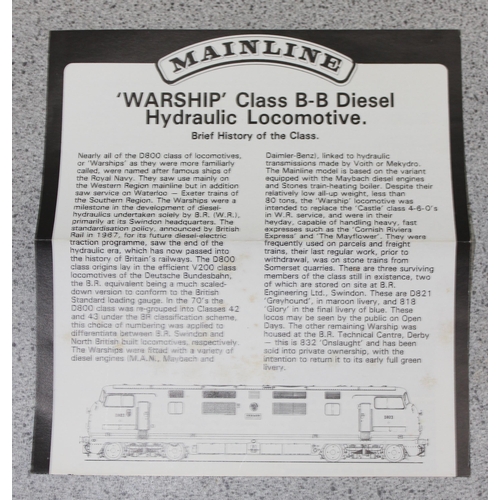 1538 - Mainline Railways OO gauge model of Maroon Warship D823 Hermes in box