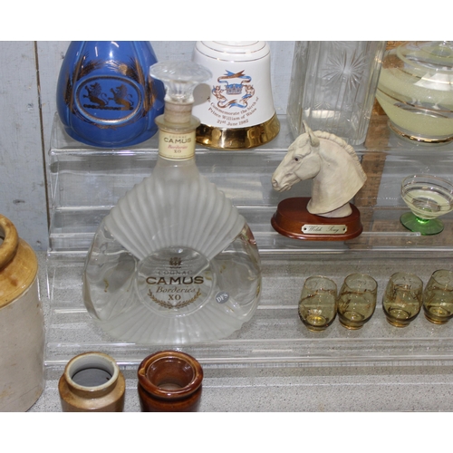 1787 - Qty of vintage and later glass and ceramics, to incl decanters, stoneware jars etc