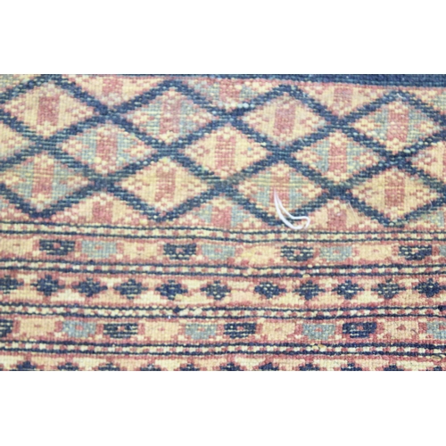 203 - An extremely large and finely woven Bokhara rug of blue and cream ground, approx 430cm x 300cm