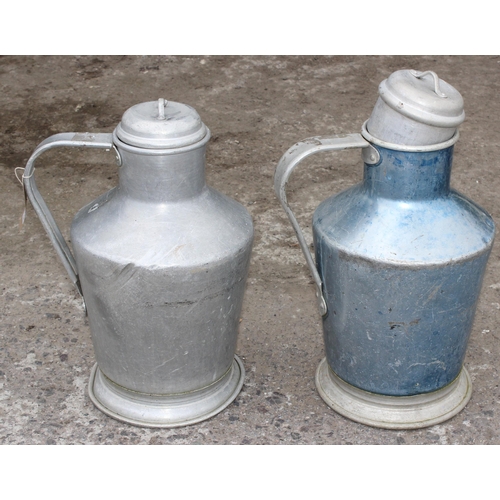 325 - 2 vintage aluminium churns or milk carriers, each approx 39cm tall