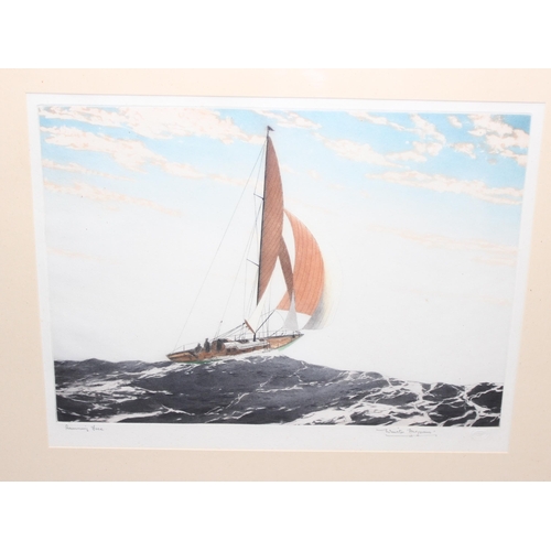 456 - 2 x artist's proof framed prints of paintings depicting sailing boats on the sea by Winston Megoran ... 