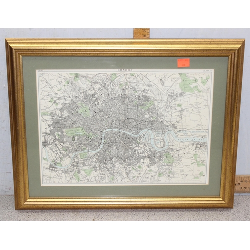 457 - 6 framed vintage maps to incl Philadelphia, London, New York, Spain, Shropshire, Staffordshire and C... 