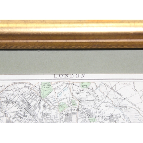 457 - 6 framed vintage maps to incl Philadelphia, London, New York, Spain, Shropshire, Staffordshire and C... 