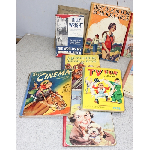 525 - Qty of vintage children's books to include 1947 boys cinema annual and the book of power by Joseph L... 