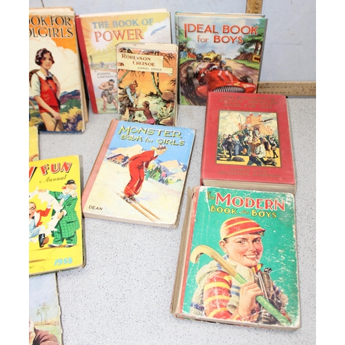 525 - Qty of vintage children's books to include 1947 boys cinema annual and the book of power by Joseph L... 