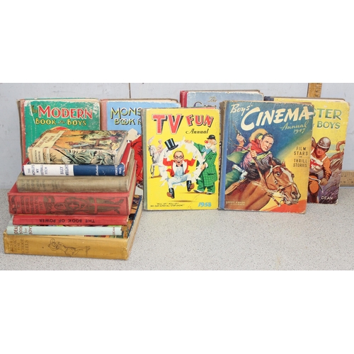 525 - Qty of vintage children's books to include 1947 boys cinema annual and the book of power by Joseph L... 