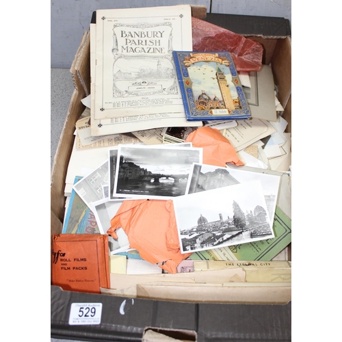 529 - Huge qty of vintage mixed ephemera to incl photographs and postcards