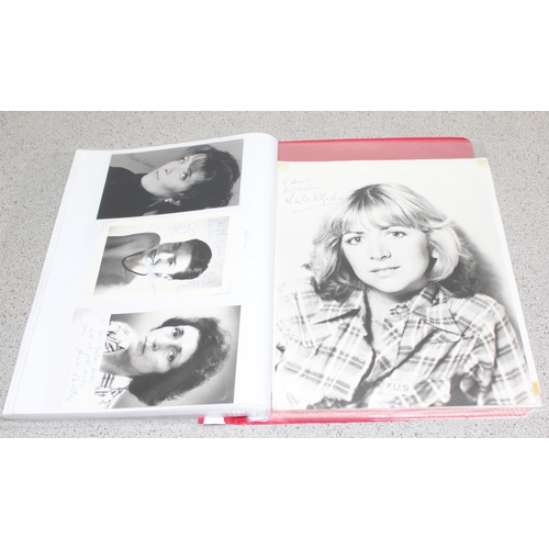 531 - Folder of autographed headshots, and other celebrity photos