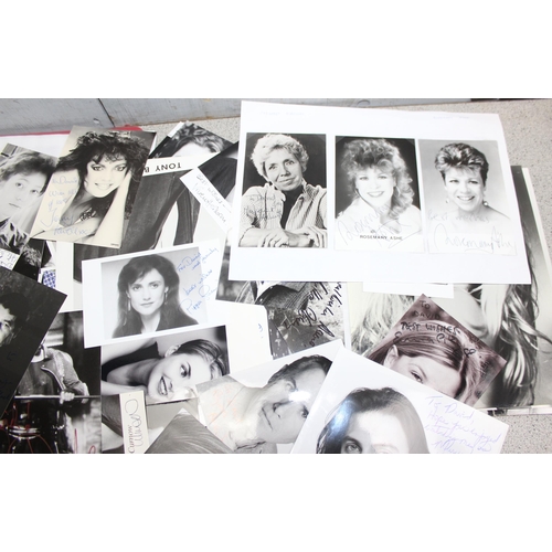 531 - Folder of autographed headshots, and other celebrity photos