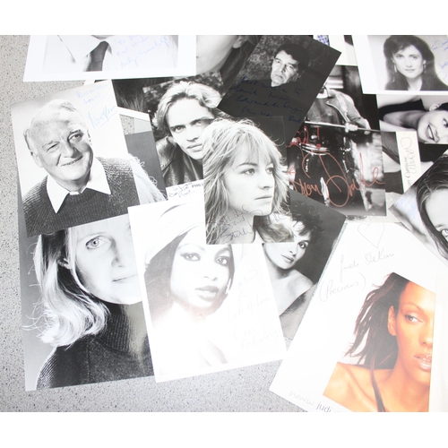 531 - Folder of autographed headshots, and other celebrity photos