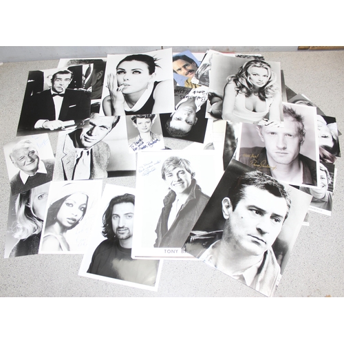 531 - Folder of autographed headshots, and other celebrity photos