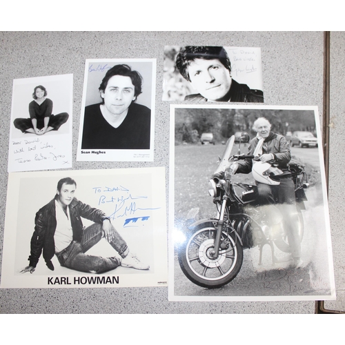 531 - Folder of autographed headshots, and other celebrity photos