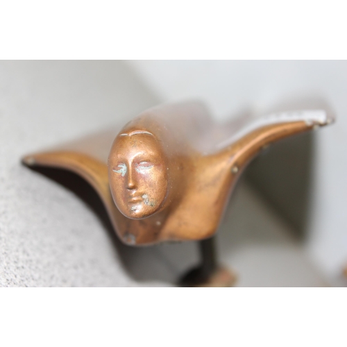 708 - 1950’s Cadillac “Flying Goddess” hood ornament with fixing bracket and original bolts, approx 39cm i... 