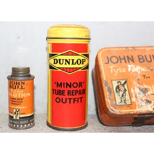 711 - Vintage puncture repair kit tins etc