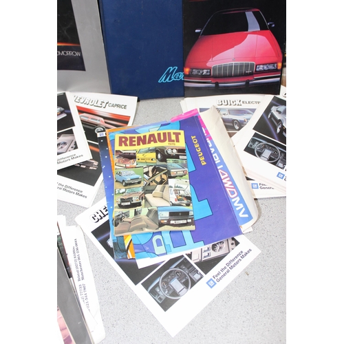 713 - Qty of car manuals, magazines and information packs to include Buick 1988 and Chevrolet cameo