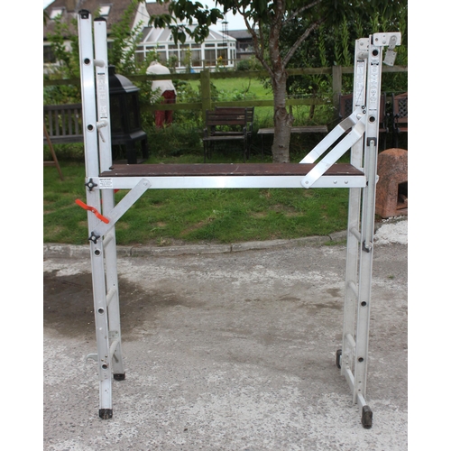 820 - Abru 21005 2 section aluminium platform ladder