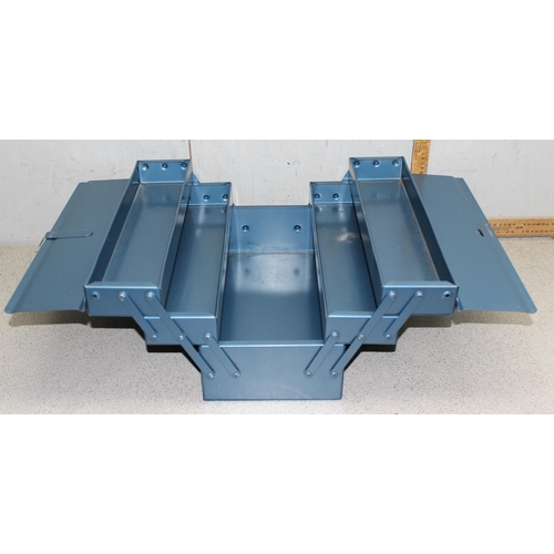 823 - New old stock, blue metal cantilever tool box