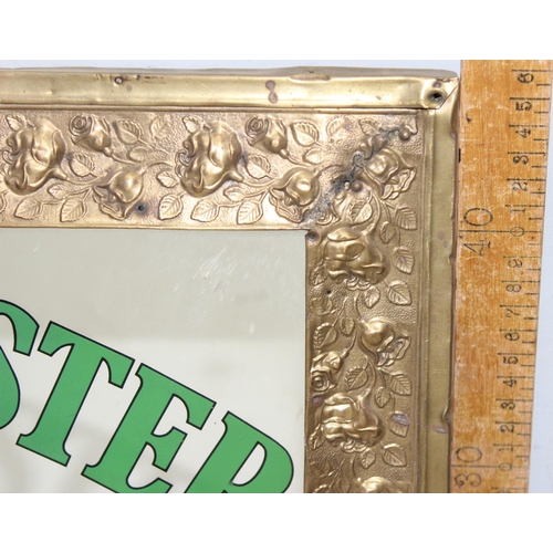 473 - A vintage brass framed Samuel Webster brewery advertising mirror, approx 58cm x 48cm