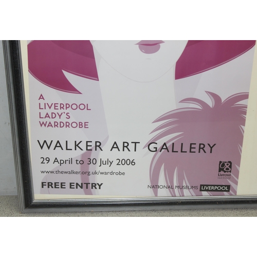 427 - Framed poster for 'A Liverpool lady's wardrobe' exhibition at the Walker art gallery Liverpool appro... 