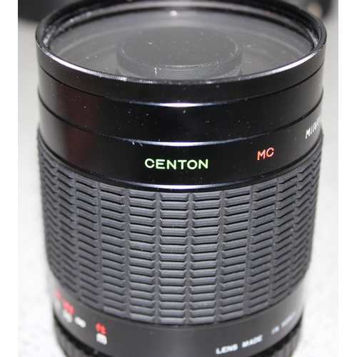 658 - Centon MC mirror lens with Macro Jessop 72mm filter screw on with case and a Mamiya/Sekor SX lens 50... 