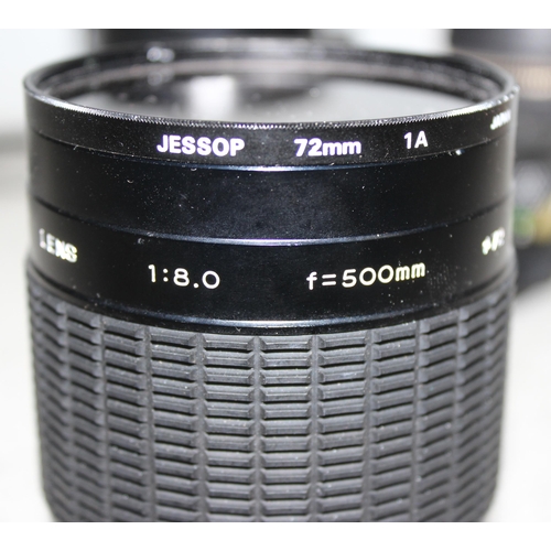 658 - Centon MC mirror lens with Macro Jessop 72mm filter screw on with case and a Mamiya/Sekor SX lens 50... 