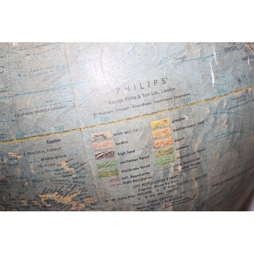 660 - Vintage Phillips terrestrial globe circa 1960's