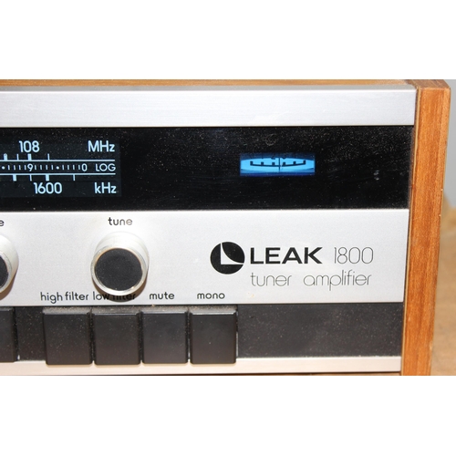 753 - LEAK 1800 tuner amplifier in box and a pair of LEAK headphones