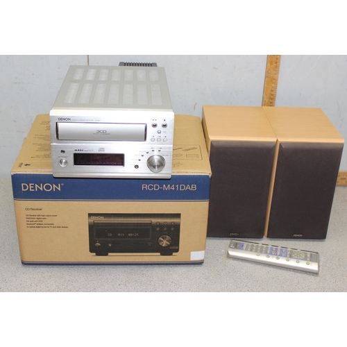 754 - Denon RCD-M41DAB cd receiver and a pair of Denon speakers