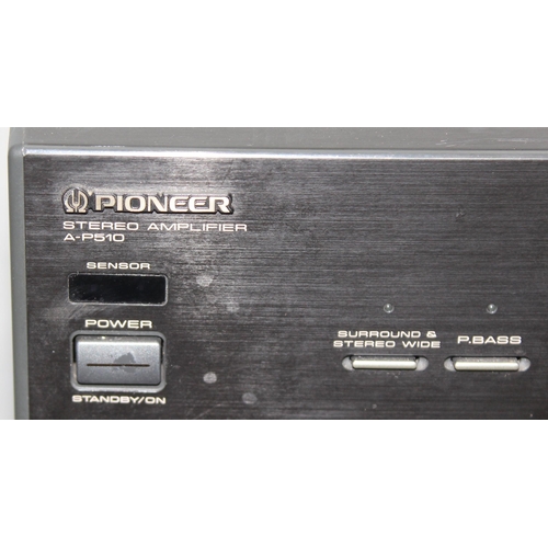 755 - Qty of Pioneer stereo equipment to include Stereo amplifier A-P510, Sound image controller GR-P510, ... 