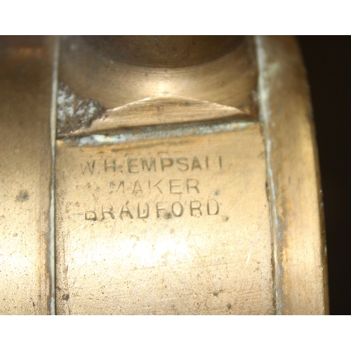 803 - Vintage brass fire hose nozzle marked W. H. Empsall of Bradford