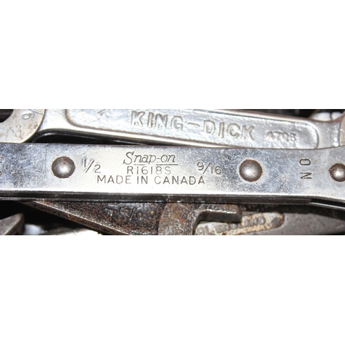 810 - Large qty of spanners and sockets to include 'King Dick' and 'Carrington'