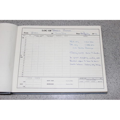 550 - Vice-Admiral Sir Frederick Donald Gosling, 2 Weymouth logbooks for the Brave Goose 1972-1974, a Roya... 