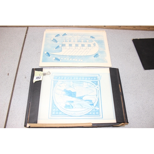 499K - A folio of approx 180 teaching pictures, mainly historical related, early 20th century, some in colo... 