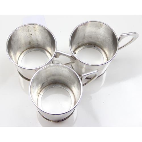 1092 - A set of 6 silver glass holders, all unmarked but XRF testing approx 90% pure, approx 813.83g gross