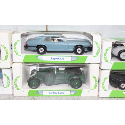 1544 - Collection of Mobil Corgi collectors cars boxed to include a Bentley 4.5ltr and a Porsche 944