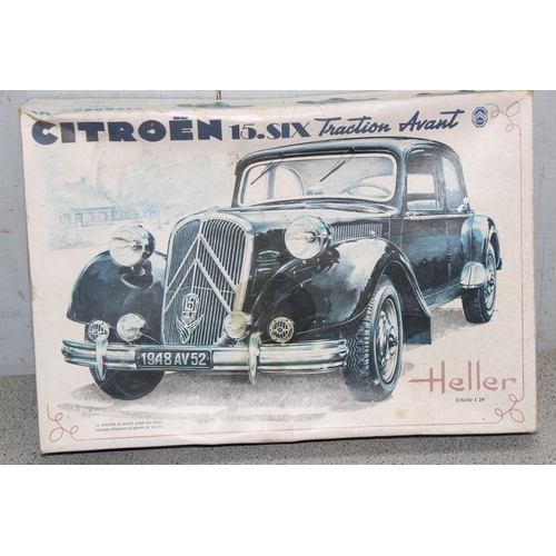 1550 - A vintage Heller Citroen 15.Six model kit and a Gakken 1935 Morgan model kit (2)