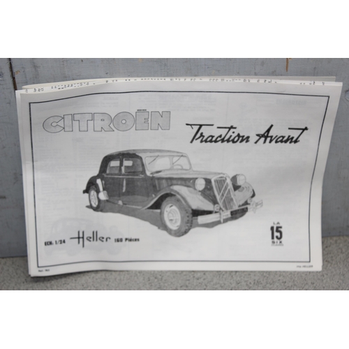 1550 - A vintage Heller Citroen 15.Six model kit and a Gakken 1935 Morgan model kit (2)