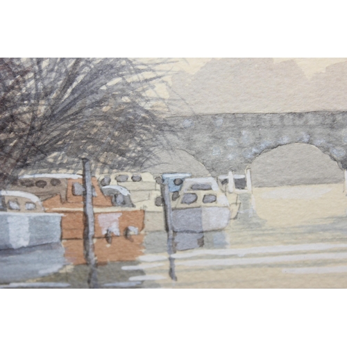 464 - Brian Elks watercolour of the River Thames at Maidenhead, Valerie Petts limited edition print and a ... 