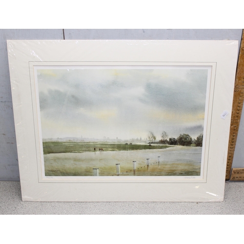 464 - Brian Elks watercolour of the River Thames at Maidenhead, Valerie Petts limited edition print and a ... 