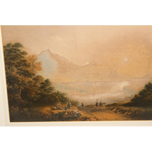 467 - An antique print of Lake Lucerne by G. Baxter, dated 1857, approx 52cm x 43cm inc frame