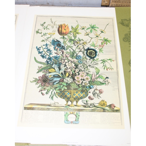 542 - After Robert Furber, 9 botanical prints in folio case from 