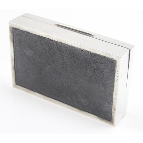 1020B - A plain silver cigar or cigarette box with wooden lined interior, Sheffield 1956 by Walker & Hall, a... 