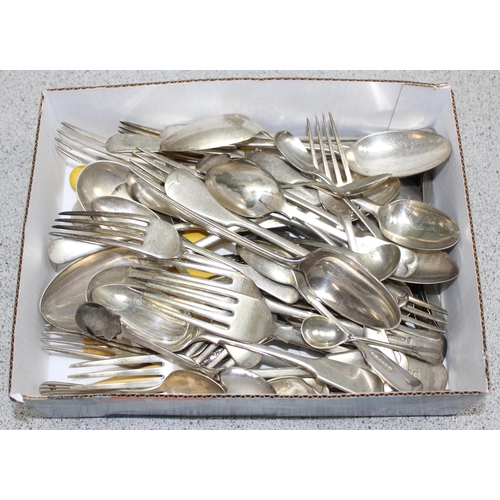 1065B - Qty of antique and later silver plated cutlery, approx 2.2kg gross