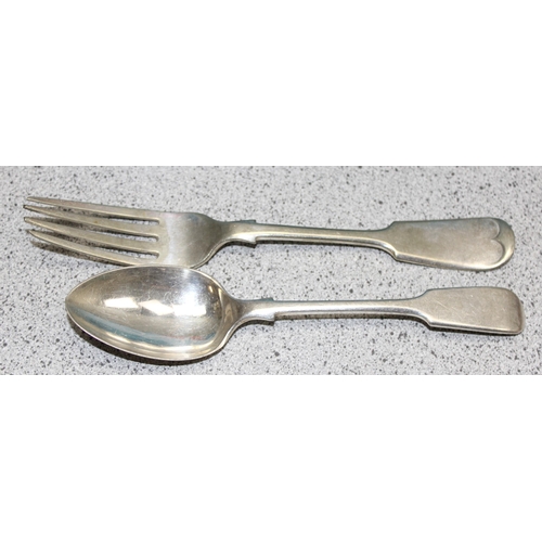 1065B - Qty of antique and later silver plated cutlery, approx 2.2kg gross