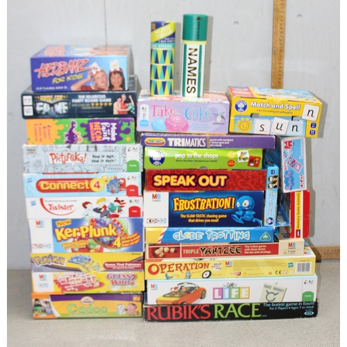 1551 - Large qty of board games and others to include Kerplunk, Operation and Guess Who