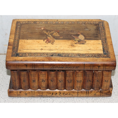 273 - 5 vintage jewellery boxes to include Italian olivewood example with inlay details, largest approx 28... 