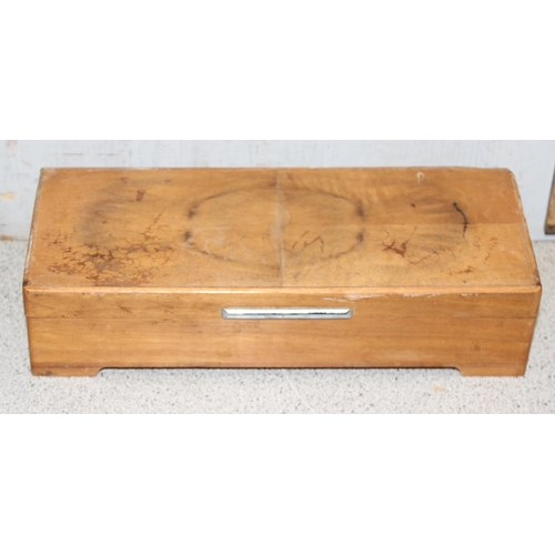 273 - 5 vintage jewellery boxes to include Italian olivewood example with inlay details, largest approx 28... 