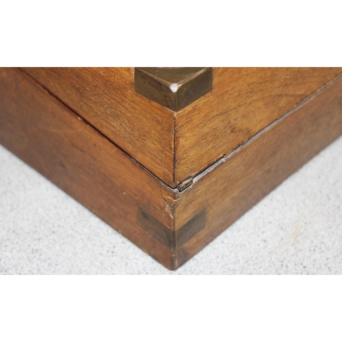 289 - Mahogany brass bound writing slope approx. 30cm x 22cm x 15cm